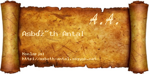 Asbóth Antal névjegykártya
