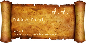 Asbóth Antal névjegykártya