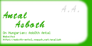 antal asboth business card
