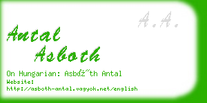 antal asboth business card